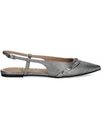 Guess - Metallic-Effect Slingback Ballet Flats - Lyst