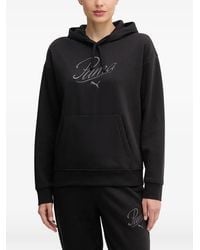 PUMA - Logo-Embroidered Drawstring Hoodie - Lyst