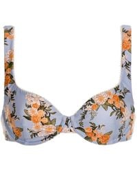 Agua Bendita - Hacienda Valle Floral-Embroidered Bikini Top - Lyst