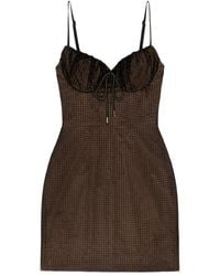 Area - Crystal Hotfix Mini Dress - Lyst