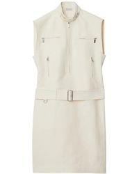 Burberry - Mouwloze Canvas Mini-Jurk - Lyst