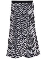 MSGM - Printed Midi Pleated Skirt - Lyst