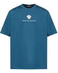 Versace - Embroidered Cotton-Jersey T-Shirt - Lyst