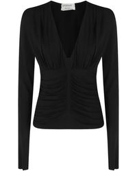 Sportmax - Ruched V-Neck Top - Lyst