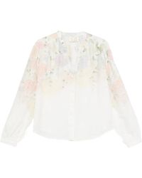 MC2 Saint Barth - Liona Floral-Print Long-Sleeve Blouse - Lyst
