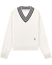 Sporty & Rich - V-Neck Striped Jumper - Lyst