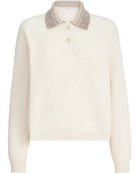 Brunello Cucinelli - Sequin-Collar Sweater - Lyst