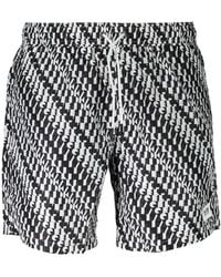KARL LAGERFELD - Logo-Print Drawstring Swim Shorts - Lyst