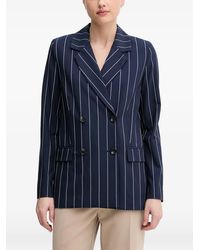 Benetton - Pinstripe Double-Breasted Blazer - Lyst
