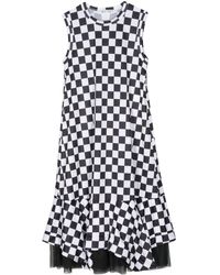 Comme des Garçons - Checkerboard-print Layered-hem Dress - Lyst