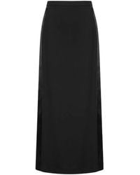 ANDAMANE - Nada Satin-Trim Front-Slit Maxi Skirt - Lyst