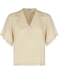 Antonelli - Fringed V-Neck T-Shirt - Lyst