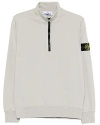 Stone Island - 6100070 Organic Cotton Fleece Sweatshirt - Lyst
