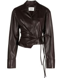 Nanushka - Merano Faux-leather Asymmetric Shirt - Lyst