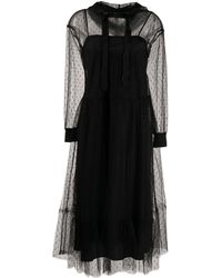 RED Valentino Tule Jurk - Zwart