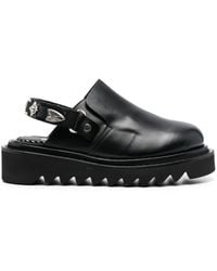 Toga - Buckled Ankle-Strap Flat Clogs - Lyst