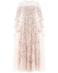 Needle & Thread - Crescent Roses Midi-Jurk Met Cape - Lyst