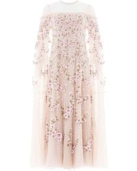 Needle & Thread - Crescent Roses Cape-Detail Midi Dress - Lyst