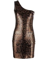 Balenciaga - Snakeskin-print Sequinned Mini Dress - Lyst