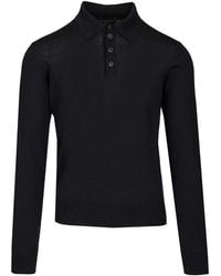 Emporio Armani - Long-Sleeve Polo-Collar Sweater - Lyst