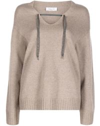 Fabiana Filippi - Hooded V-Neck Jumper - Lyst