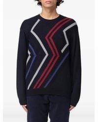 Emporio Armani - Geometric-Pattern Sweater - Lyst