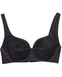 Givenchy - Denim Cotton Bra Top - Lyst