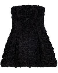 Maje - Floral-Appliqué Strapless Mini Dress - Lyst