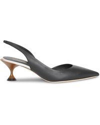 Burberry Leather Slingback Court Shoes - Black