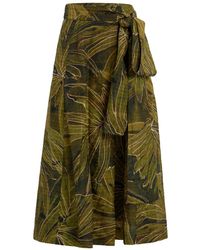 Marie Oliver - Estine Leaf-Print Wrap Skirt - Lyst