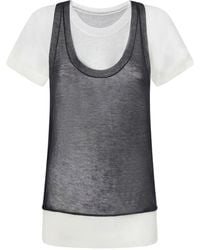 Pinko - Layered And T-Shirt With Sheer Overlay - Lyst
