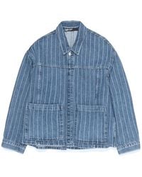 Bimba Y Lola - Striped Pocket Denim Jacket - Lyst