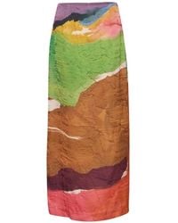 Ulla Johnson - Inez Crinkled-Satin Skirt - Lyst