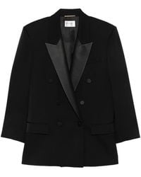 Saint Laurent - Double-Breasted Peak-Lapels Blazer - Lyst
