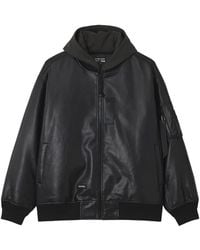 Izzue - Hooded Faux-Leather Jacket - Lyst