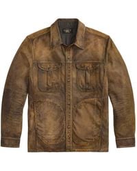 RRL - Patch-Pocket Leather Shirt - Lyst
