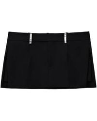 Alexander Wang - Mid-Rise Mini Skort W/ Crystal Belt Loops - Lyst