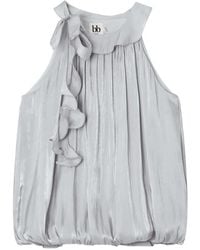 B+ AB - Ruffle-Trimmed Bow-Detail Blouse - Lyst