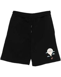 flâneur - Aéronautique Drawstring Graphic Shorts - Lyst