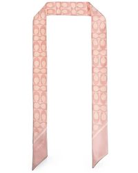 COACH - Fular De Seda Con Logo Estampado - Lyst