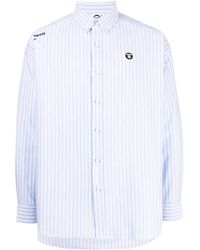 Aape By A Bathing Ape - Logo-Embroidered Striped Shirt - Lyst