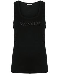 Moncler - Top con logo bordado - Lyst