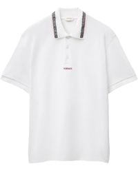 Versace - Polo En Coton À Logo Brodé - Lyst