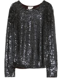 P.A.R.O.S.H. - Top A Maniche Lunghe Con Paillettes - Lyst