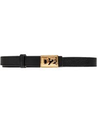 DSquared² - D2 Plaque Leather Belt - Lyst