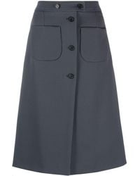 Courreges - A-Line Cotton Midi Skirt - Lyst