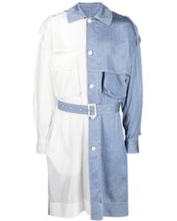 Feng Chen Wang - Two-tone Belted Trench Coat - Lyst