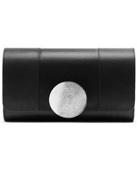 PERRIN Paris - Le Disque Strass Leather Clutch Bag - Lyst