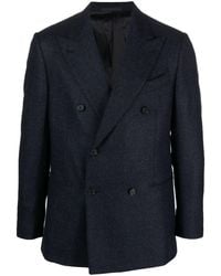 Caruso - Textured Wool-blend Double-breasted Blazer - Lyst
