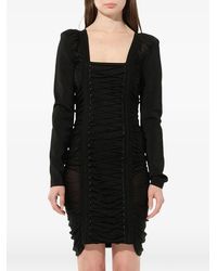 Balmain - Mini-Jurk Met Ruches En Veters - Lyst